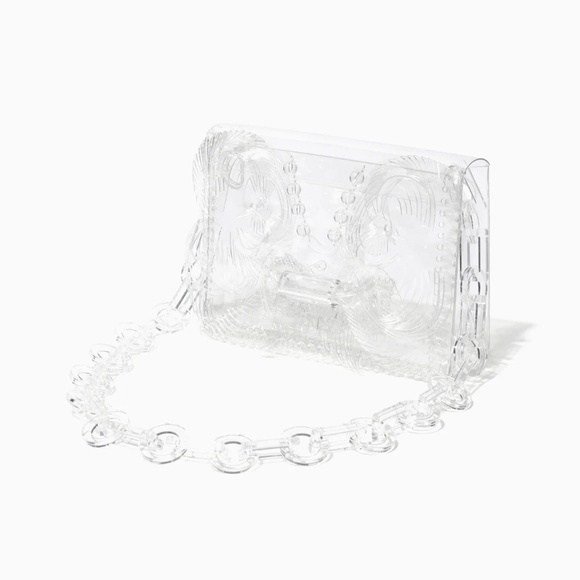 Mame Kurogouchi Sculptural Mini Chain Bag Clear Crossbody shoulder - Picture 11 of 11